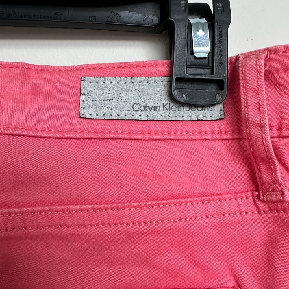 Calvin Klein Coral Pink Skinny Pants | Mid Rise Stretch Slim Fit | Sz 8 - Picture 7 of 14